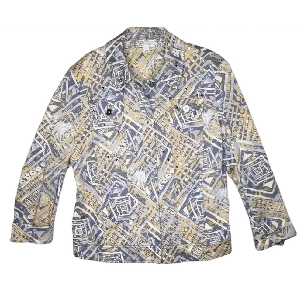 St John Sport multi tribal cropped jacket SZ Large